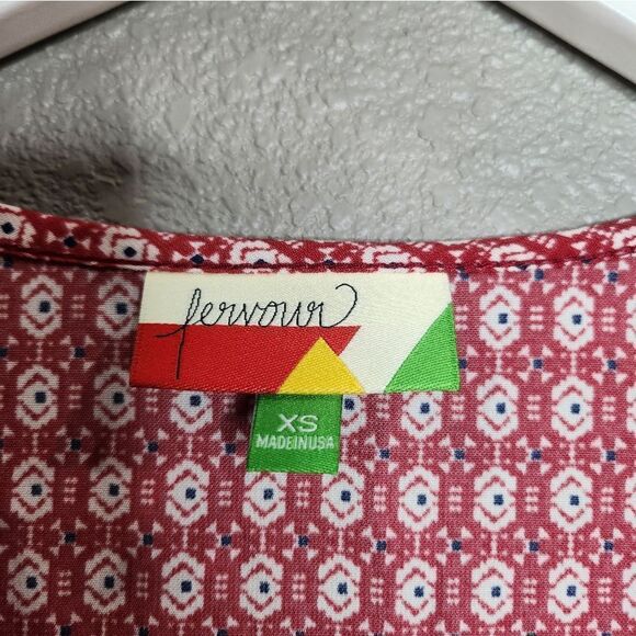 Modcloth Fervour red patterned knee length dress - Picture 3 of 7